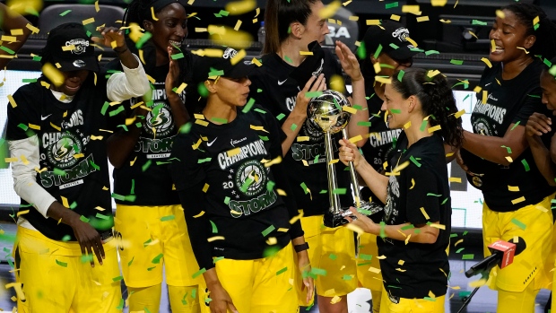 Seattle Storm celebrate championship