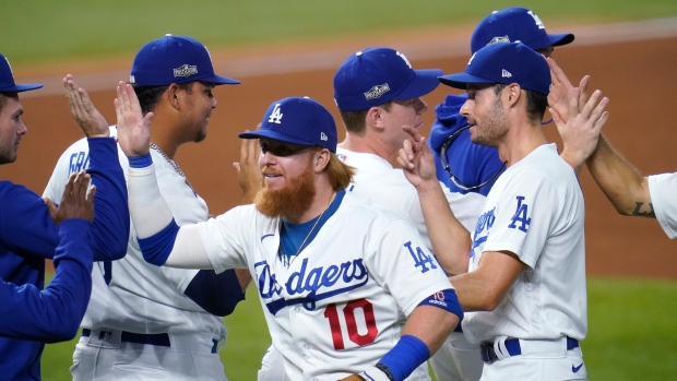 Los Angeles Dodgers celebrate, The Canadian Press Los Angeles Dodgers celebrate