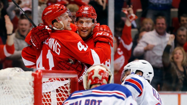 Glendening, Andersson celebrate, The Canadian Press Glendening, Andersson celebrate
