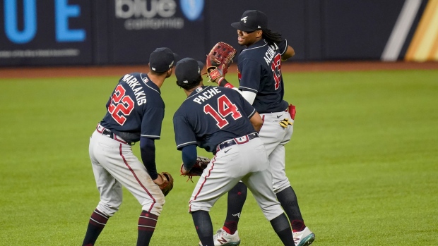 Atlanta Braves celebrate, The Canadian Press Atlanta Braves celebrate