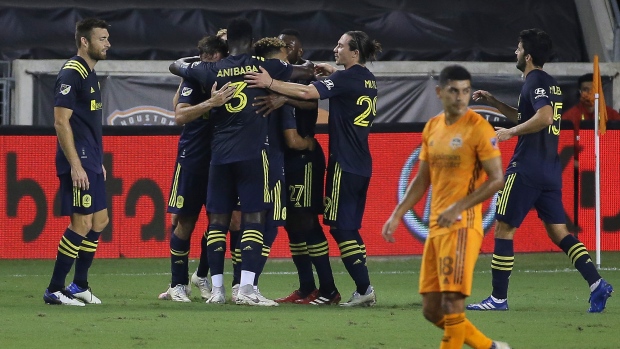Nashville SC celebrates, The Canadian Press Nashville SC celebrates