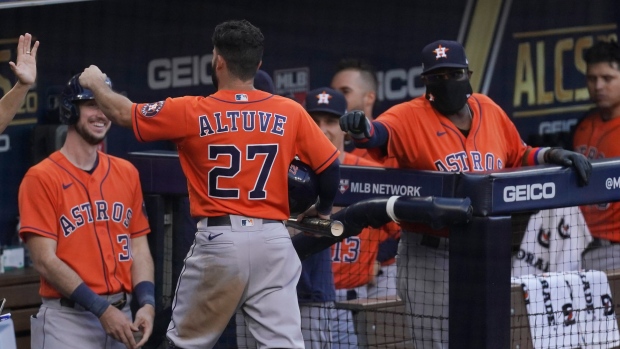Houston Astros celebrate, The Canadian Press Houston Astros celebrate