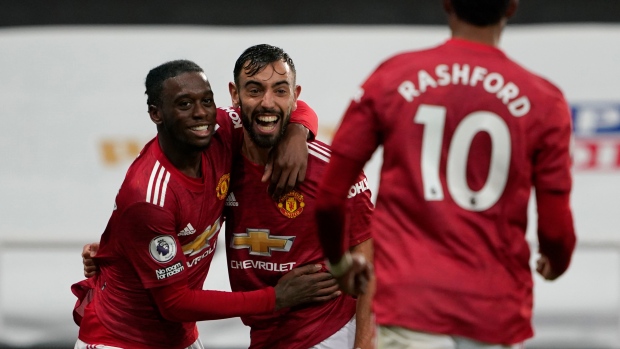 Manchester United celebrates, The Canadian Press Manchester United celebrates