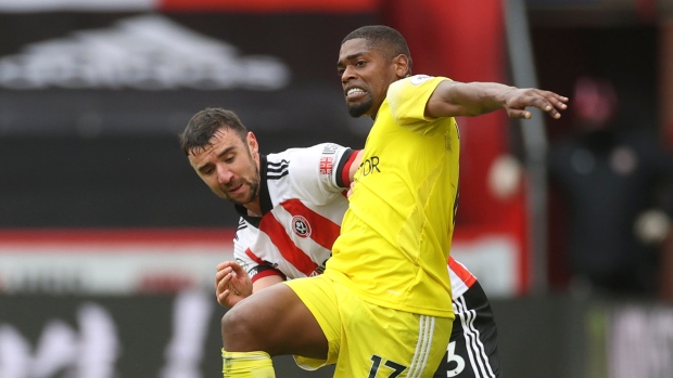 Fulham's Ivan Cavaleiro and Sheffield United's Enda Stevens