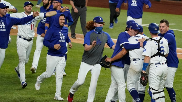 Los Angeles Dodgers Celebrate NLCS, The Canadian Press Los Angeles Dodgers Celebrate NLCS