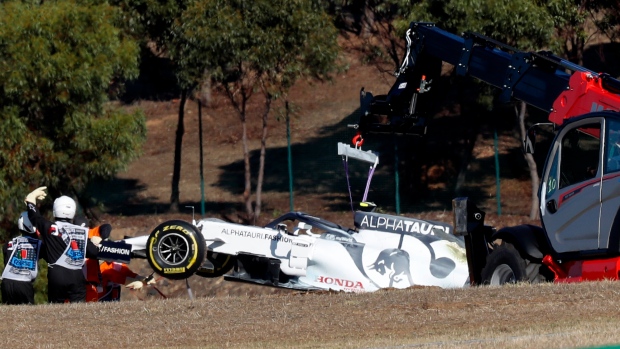 The car of AlphaTauri driver Pierre Gasly, The Canadian Press The car of AlphaTauri driver Pierre Gasly