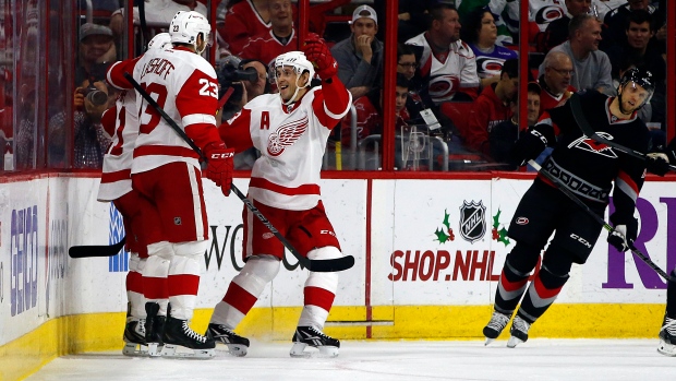 Red Wings celebrate, The Canadian Press Red Wings celebrate