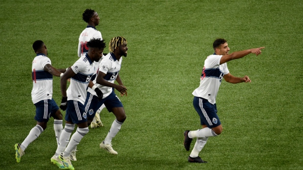 Vancouver Whitecaps celebrate, The Canadian Press Vancouver Whitecaps celebrate