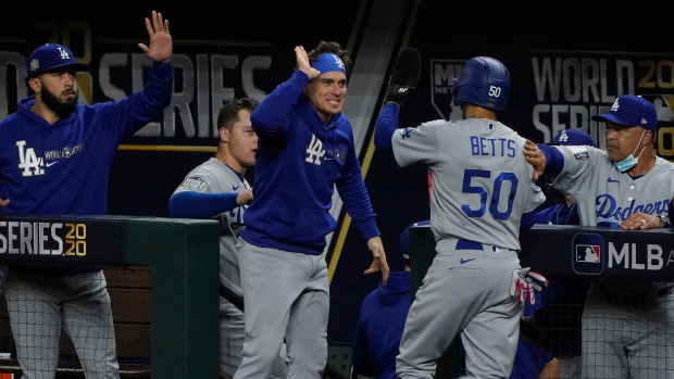 Los Angeles Dodgers celebrate, The Canadian Press Los Angeles Dodgers celebrate