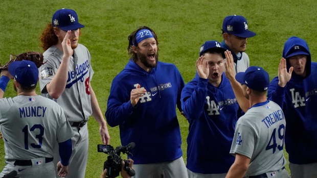 Los Angeles Dodgers celebrate, The Canadian Press Los Angeles Dodgers celebrate