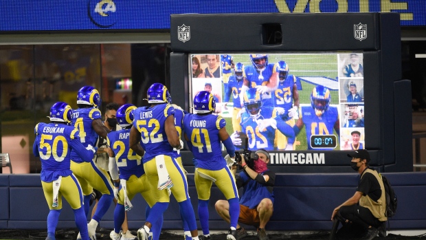 Los Angeles Rams celebrate, The Canadian Press Los Angeles Rams celebrate
