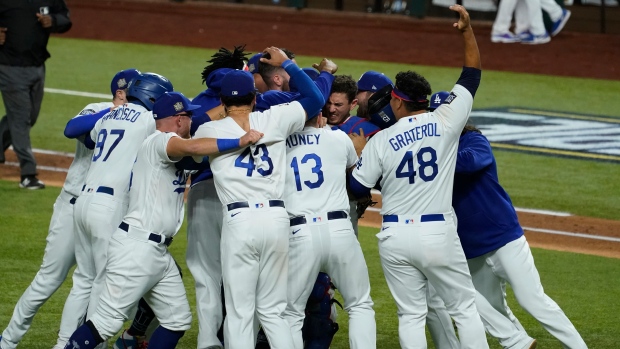 Los Angeles Dodgers celebrate, The Canadian Press Los Angeles Dodgers celebrate