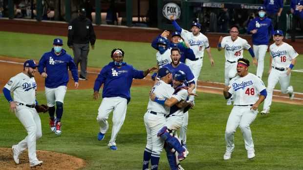 Los Angeles Dodgers celebrate, The Canadian Press Los Angeles Dodgers celebrate