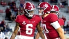 DeVonta Smith (6) and Mac Jones (10) celebrate