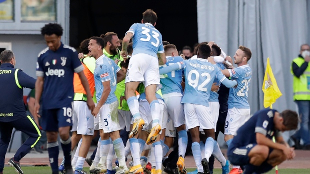 Lazio celebrates, The Canadian Press Lazio celebrates