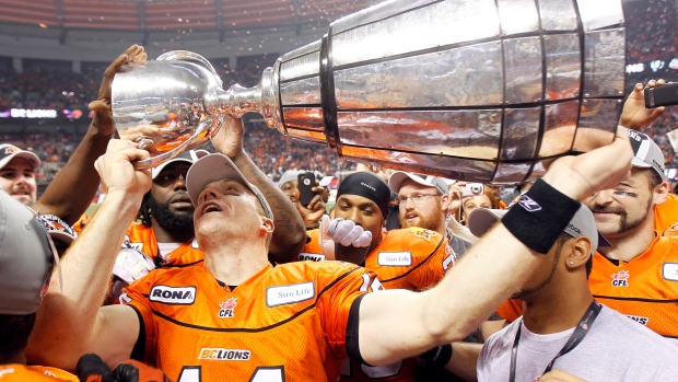 Travis Lulay, Lions win Grey Cup, Getty Images Travis Lulay, Lions win Grey Cup