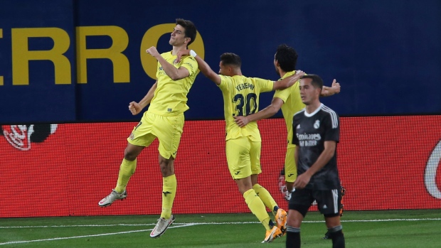 Villareal's Gerard Moreno Celebrates