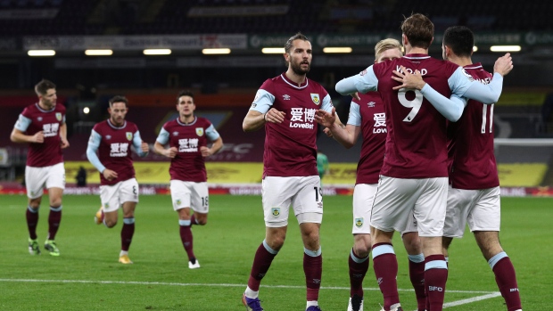 Burnley players celebrate