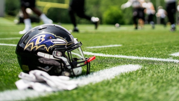 Baltimore Ravens helmet, Getty Images Baltimore Ravens helmet