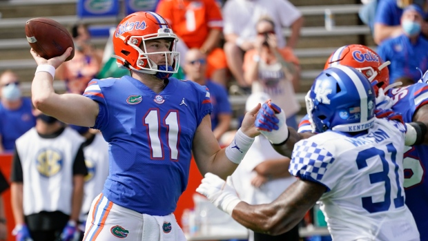 Florida quarterback Kyle Trask (11) throws a pass against Kentucky, The Canadian Press Florida quarterback Kyle Trask (11) throws a pass against Kentucky