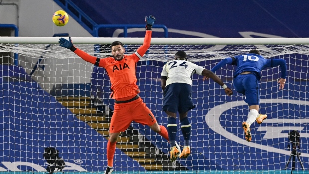 Tottenham's Hugo Lloris and Serge Aurier with Chelsea's Christian Pulisic, The Canadian Press Tottenham's Hugo Lloris and Serge Aurier with Chelsea's Christian Pulisic