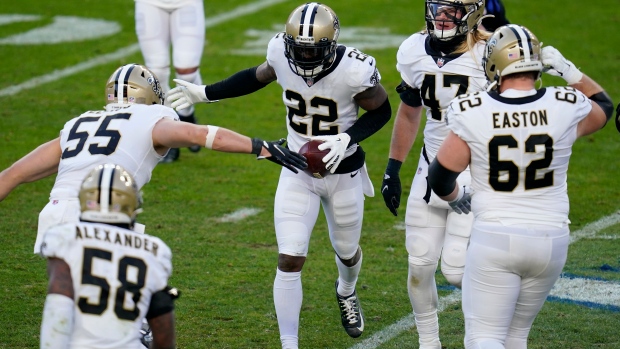 Chauncey Gardner-Johnson, Saints celebrate, The Canadian Press Chauncey Gardner-Johnson, Saints celebrate