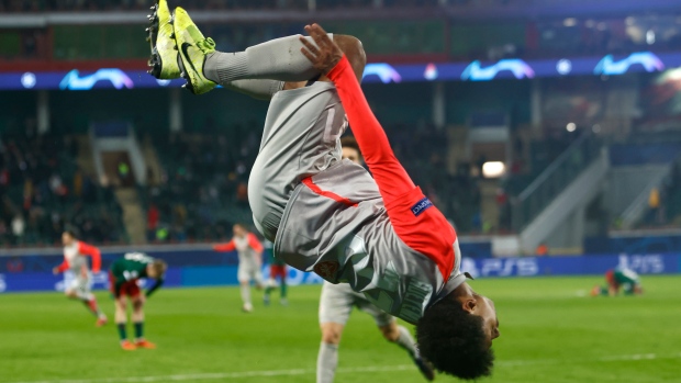Salzburg's Karim Adeyemi celebrates , The Canadian Press Salzburg's Karim Adeyemi celebrates