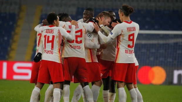 Alexander Sorloth and team celebrate, The Canadian Press Alexander Sorloth and team celebrate