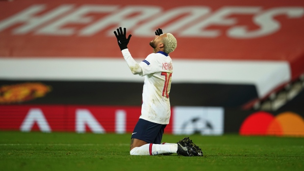PSG's Neymar celebrates , The Canadian Press PSG's Neymar celebrates