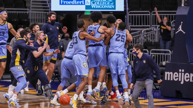 Marquette celebrates, Marquette Basketball on Twitter Marquette celebrates