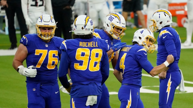 Los Angeles Chargers kicker Mike Badgley , The Canadian Press Los Angeles Chargers kicker Mike Badgley