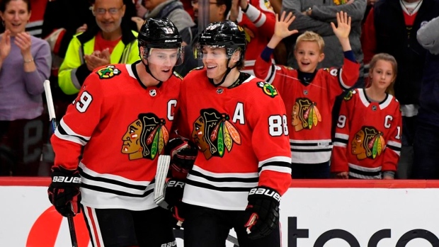 Jonathan Toews and Patrick Kane 