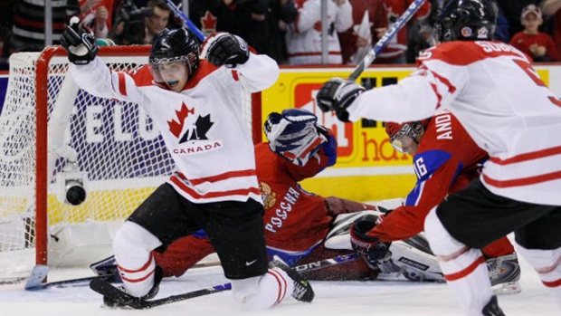 Jordan Eberle celebrates goal