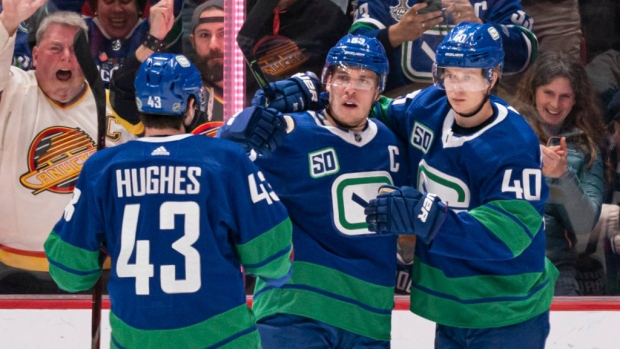 Hughes Pettersson Horvat Canucks Hughes Pettersson Horvat Canucks