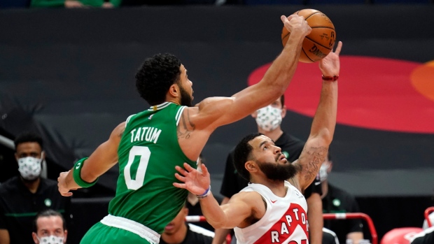Jayson Tatum and Fred VanVleet , The Canadian Press Jayson Tatum and Fred VanVleet