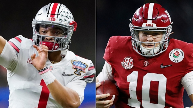 Justin Fields and Mac Jones, Getty Images Justin Fields and Mac Jones