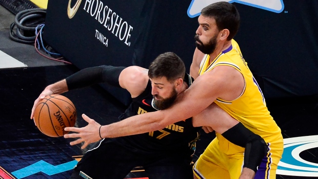 Jonas Valanciunas and Marc Gasol 