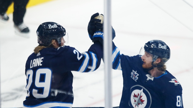 Winnipeg Jets' Patrik Laine and Kyle Connor 