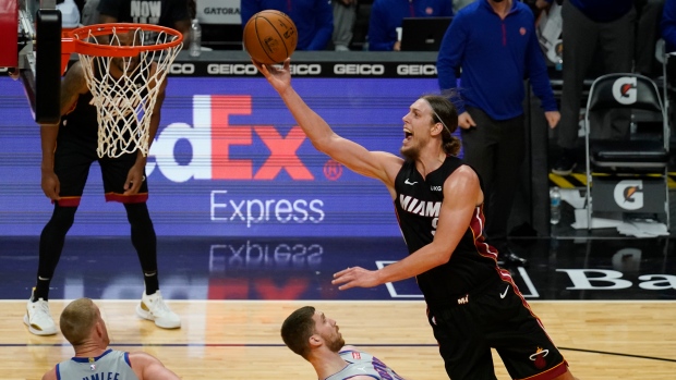 Miami Heat's Kelly Olynyk attempts a shot against Detroit Pistons, The Canadian Press Miami Heat's Kelly Olynyk attempts a shot against Detroit Pistons