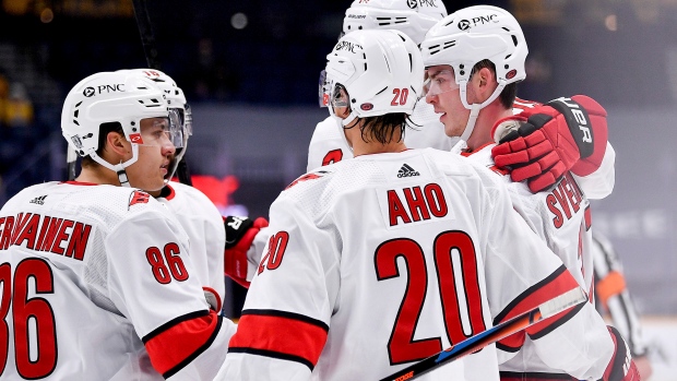 Carolina Hurricanes celebrate, The Canadian Press Carolina Hurricanes celebrate