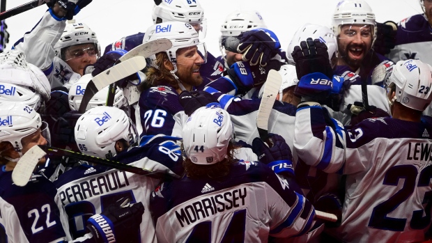Winnipeg Jets celebrate, The Canadian Press Winnipeg Jets celebrate