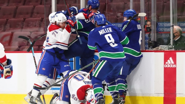 Canucks Habs fight