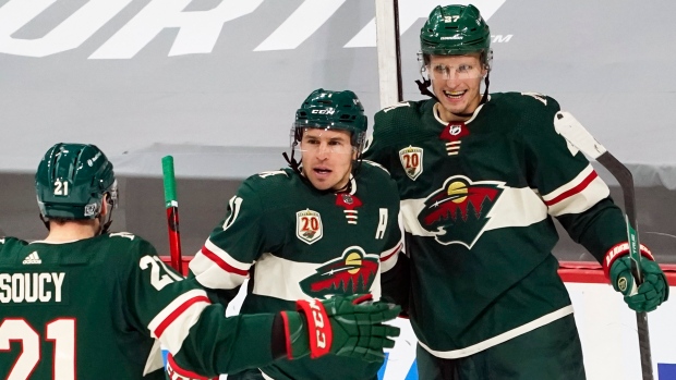 Minnesota Wild celebrate, The Canadian Press Minnesota Wild celebrate