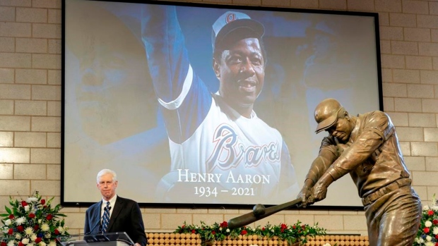 Hank Aaron ceremony, The Canadian Press Hank Aaron ceremony