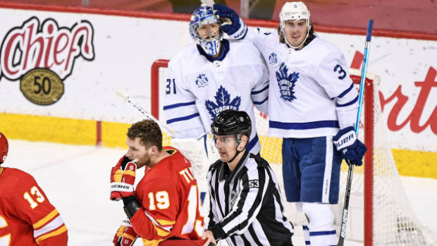 Calgary Flames Left Wing Dillon Dube hollers for a pass during the News  Photo - Getty Images