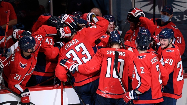 Washington Capitals celebrate, The Canadian Press Washington Capitals celebrate