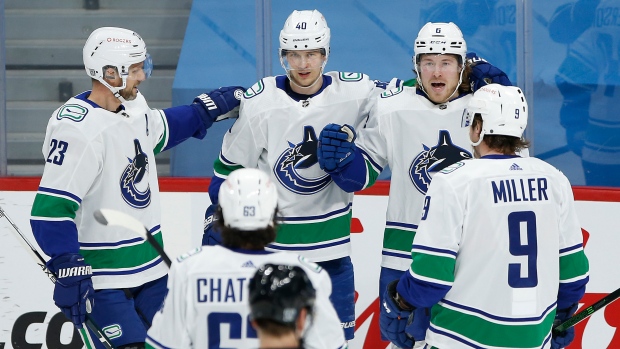 Alexander Edler Jalen Chatfield Elias Pettersson Brock Boeser J.T. Miller, The Canadian Press Alexander Edler Jalen Chatfield Elias Pettersson Brock Boeser J.T. Miller