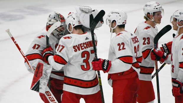 Carolina Hurricanes celebrate, The Canadian Press Carolina Hurricanes celebrate
