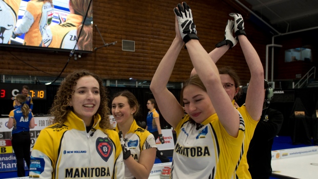 Team Mackenzie Zacharias celebrates Canadian junior title