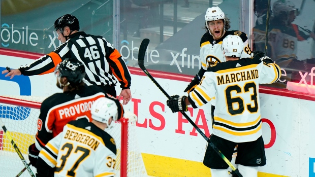 David Pastrnak, Brad Marchand, Patrice Bergeron , The Canadian Press David Pastrnak, Brad Marchand, Patrice Bergeron